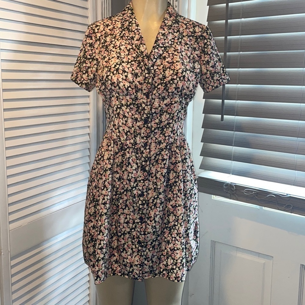 Pins and Needles Floral Button Up Dress